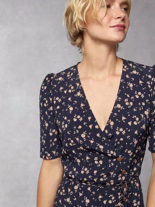Clothing Rouje | Gabin Dress Upcycled Roses Bicolores