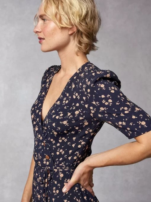 Clothing Rouje | Gabin Dress Upcycled Roses Bicolores
