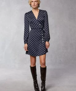 Clothing Rouje | Gabinette Dress Pois Marine
