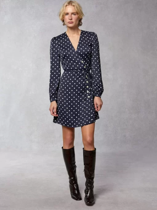 Clothing Rouje | Gabinette Dress Pois Marine
