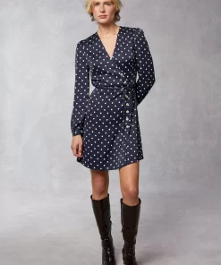Clothing Rouje | Gabinette Dress Pois Marine