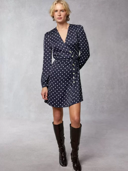 Clothing Rouje | Gabinette Dress Pois Marine