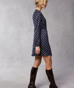 Clothing Rouje | Gabinette Dress Pois Marine