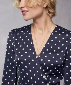 Clothing Rouje | Gabinette Dress Pois Marine
