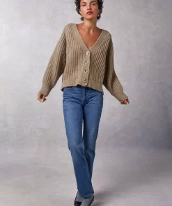 Clothing Rouje | Gaela Cardigan Uni Taupe