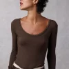 Clothing Rouje | Gio Top Uni Marron Glace