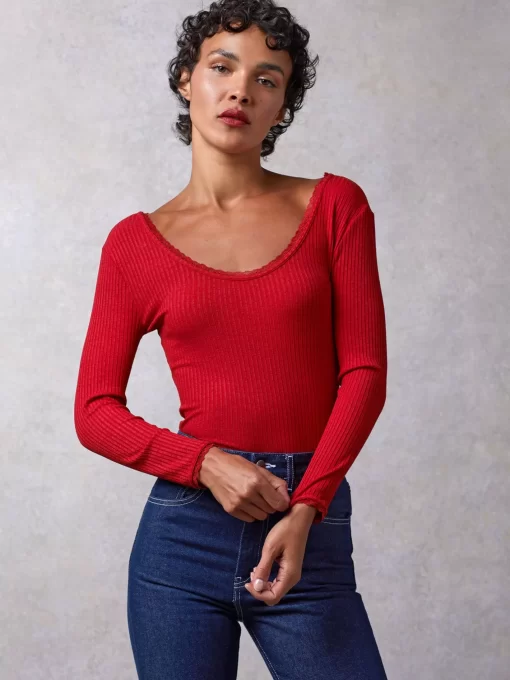 Clothing Rouje | Gio Top Uni Rouge