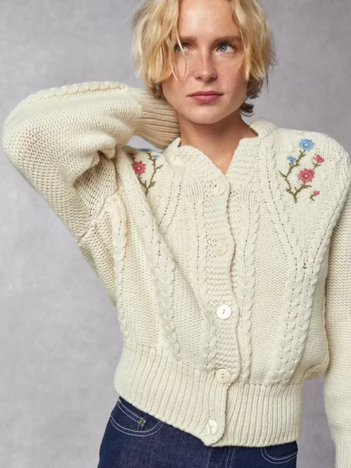 Clothing Rouje | Ima Cardigan Uni Ecru