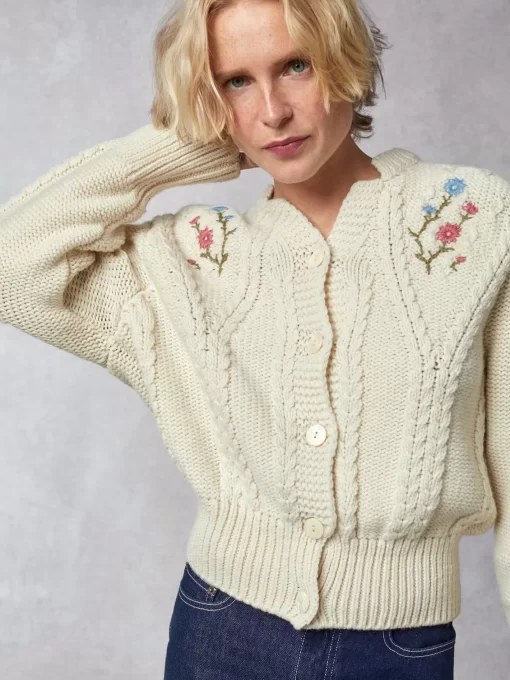 Clothing Rouje | Ima Cardigan Uni Ecru