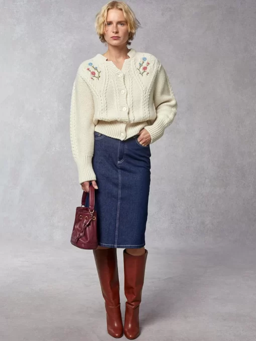 Clothing Rouje | Ima Cardigan Uni Ecru