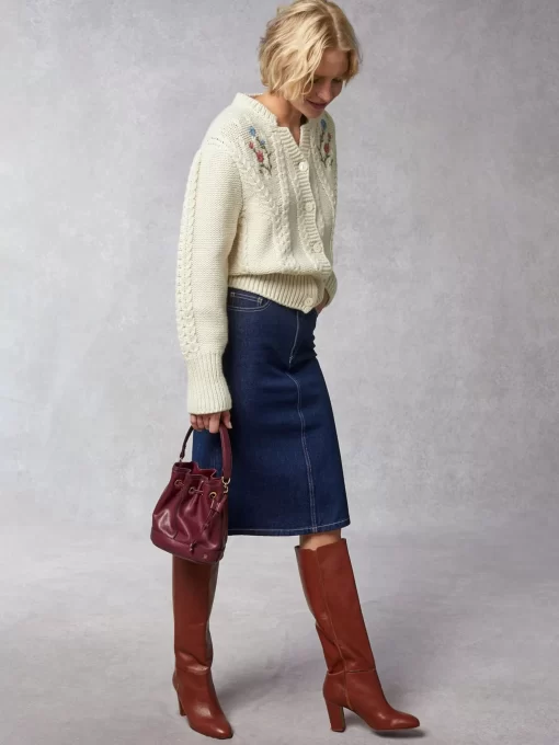 Clothing Rouje | Ima Cardigan Uni Ecru