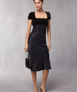 Clothing Rouje | Ines Dress Velours Noir
