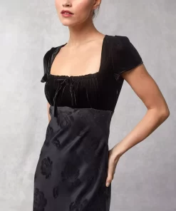 Clothing Rouje | Ines Dress Velours Noir