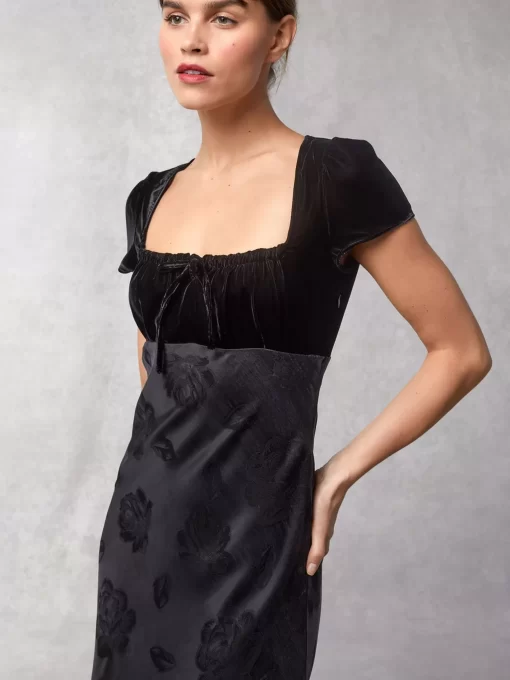 Clothing Rouje | Ines Dress Velours Noir
