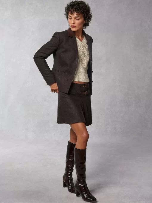 Clothing Rouje | Isia Jacket Tweed Marron