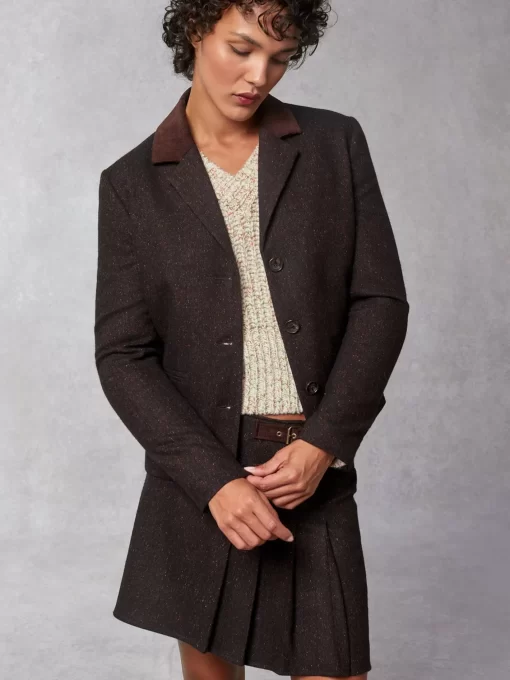 Clothing Rouje | Isia Jacket Tweed Marron