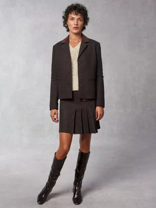 Clothing Rouje | Isia Jacket Tweed Marron
