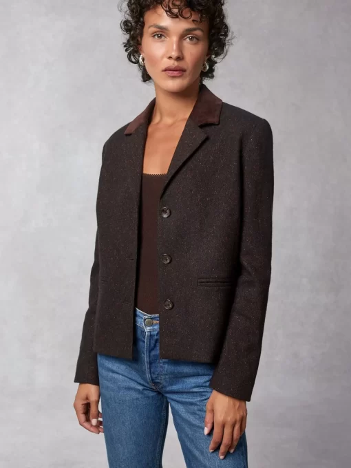 Clothing Rouje | Isia Jacket Tweed Marron