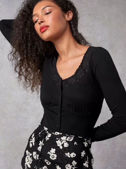 Clothing Rouje | Ivana T-Shirt Uni Noir