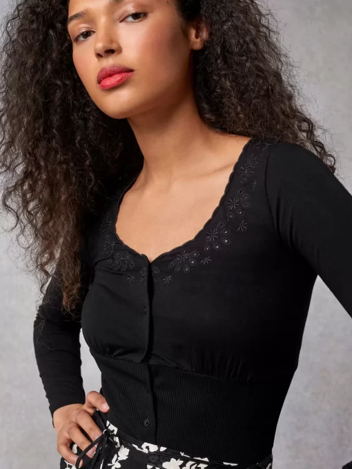 Clothing Rouje | Ivana T-Shirt Uni Noir