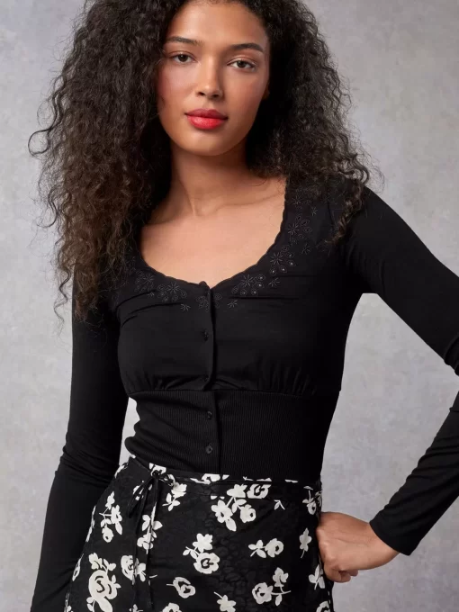 Clothing Rouje | Ivana T-Shirt Uni Noir