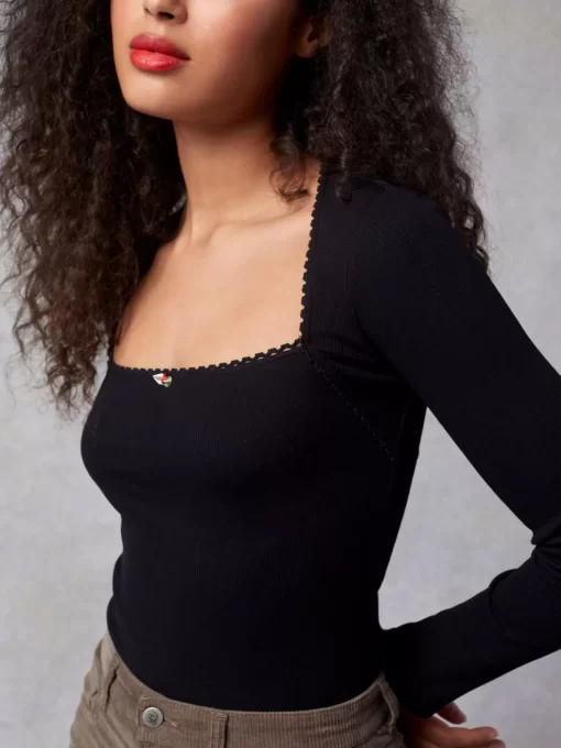 Clothing Rouje | Ivanka T-Shirt Uni Noir
