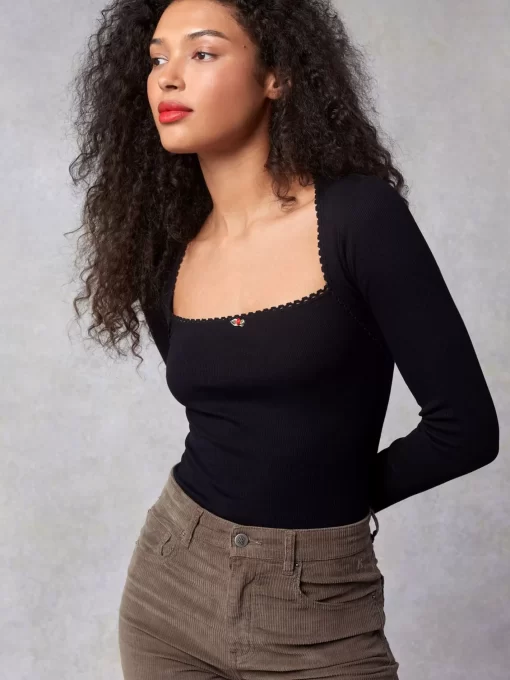Clothing Rouje | Ivanka T-Shirt Uni Noir