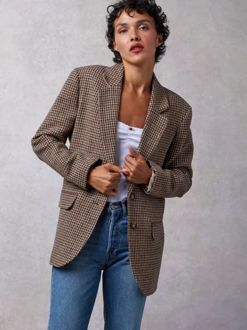 Clothing Rouje | Jacques Jacket Pied De Poule Moutarde