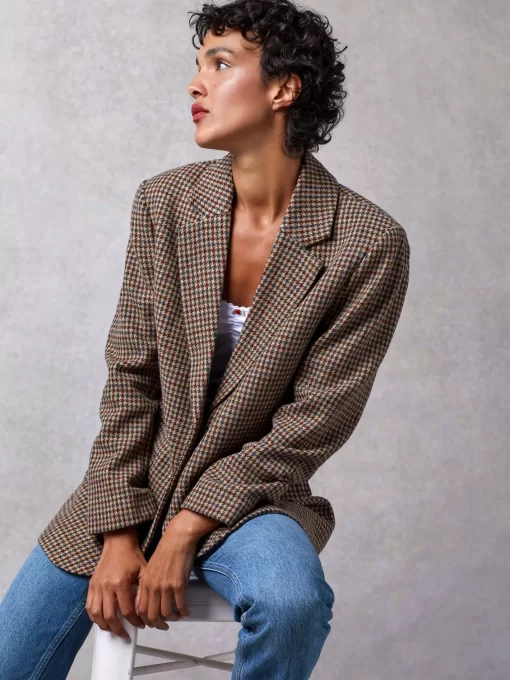 Clothing Rouje | Jacques Jacket Pied De Poule Moutarde