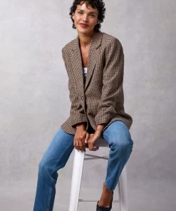 Clothing Rouje | Jacques Jacket Pied De Poule Moutarde