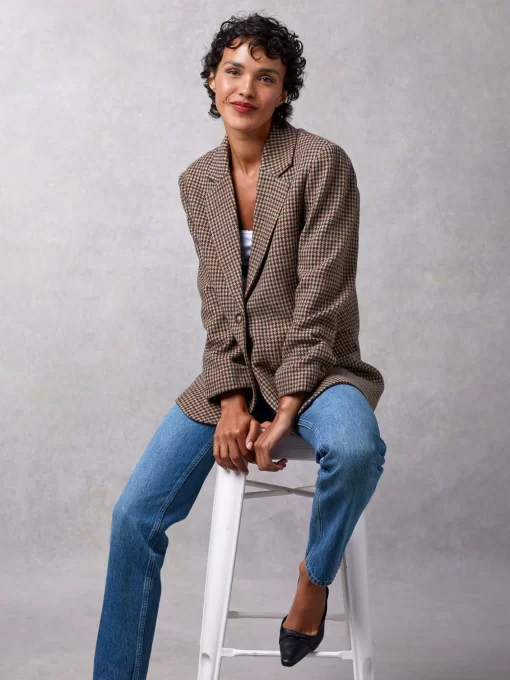 Clothing Rouje | Jacques Jacket Pied De Poule Moutarde