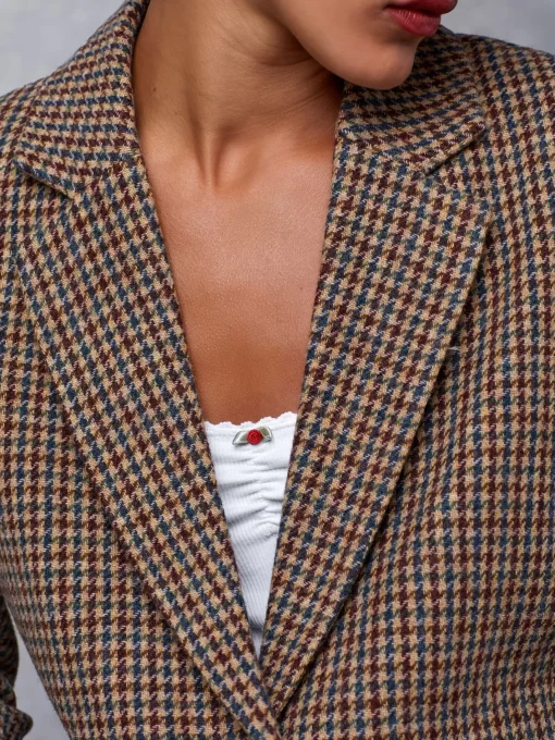 Clothing Rouje | Jacques Jacket Pied De Poule Moutarde