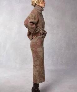 Clothing Rouje | Juliette Skirt Fleurs Taupe