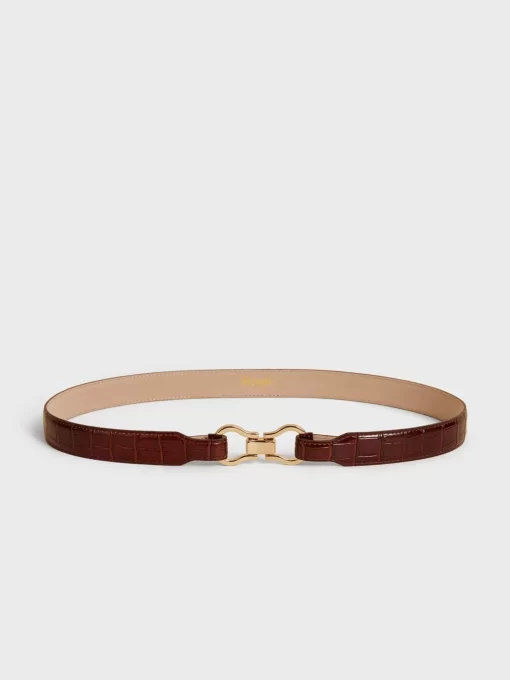 Accessories Rouje | Laure Belt Croco Cognac