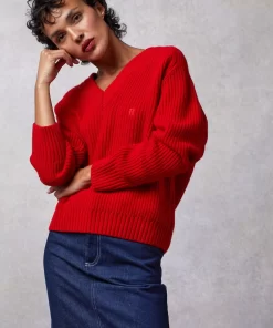 Clothing Rouje | Lea Sweater Uni Rouge