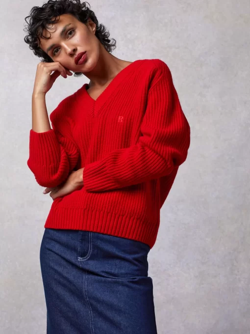 Clothing Rouje | Lea Sweater Uni Rouge