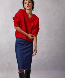 Clothing Rouje | Lea Sweater Uni Rouge