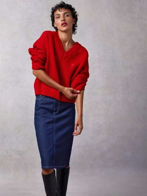 Clothing Rouje | Lea Sweater Uni Rouge
