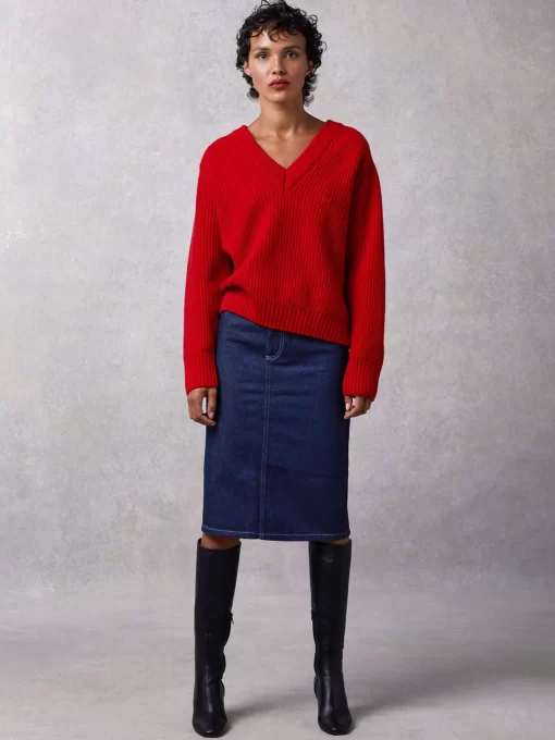 Clothing Rouje | Lea Sweater Uni Rouge