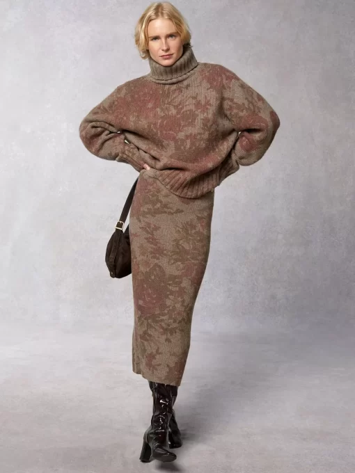 Clothing Rouje | Leon Sweater Fleurs Taupe