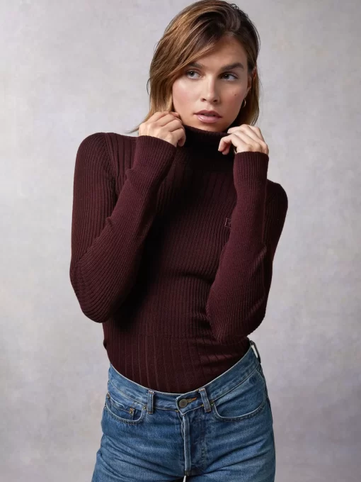 Clothing Rouje | Lucien Turtleneck Uni Bordeaux