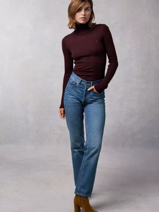 Clothing Rouje | Lucien Turtleneck Uni Bordeaux