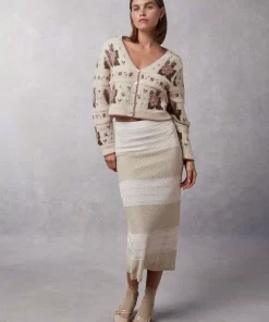 Clothing Rouje | Maria Skirt Mixed Ecru
