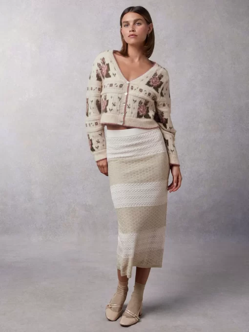 Clothing Rouje | Maria Skirt Mixed Ecru