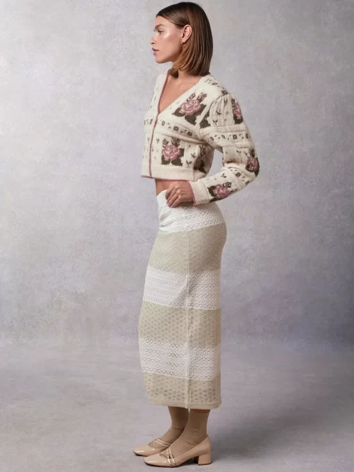 Clothing Rouje | Maria Skirt Mixed Ecru