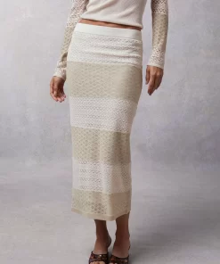 Clothing Rouje | Maria Skirt Mixed Ecru