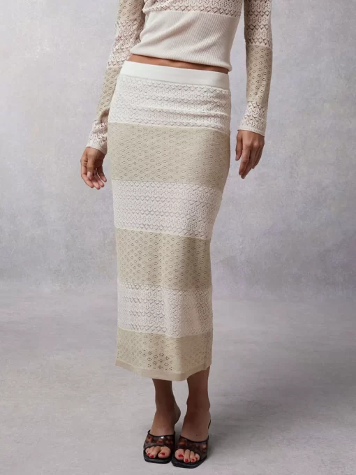Clothing Rouje | Maria Skirt Mixed Ecru