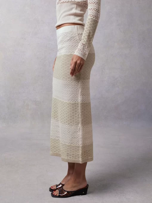 Clothing Rouje | Maria Skirt Mixed Ecru