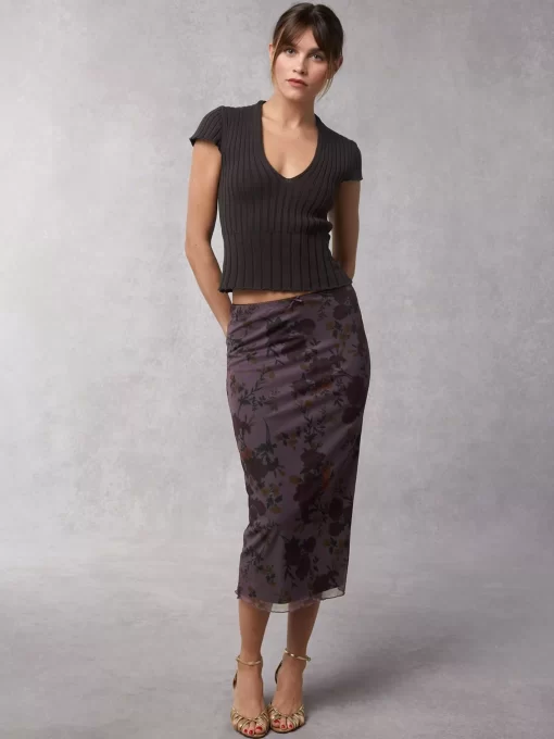 Clothing Rouje | Naella Skirt Anemone Bordeaux