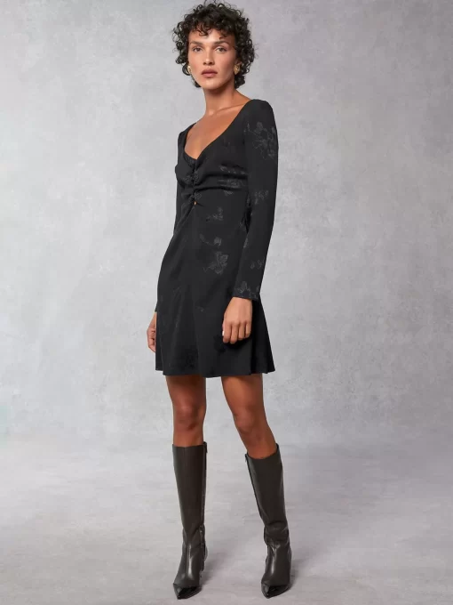 Clothing Rouje | Nancia Dress Black Jacquard